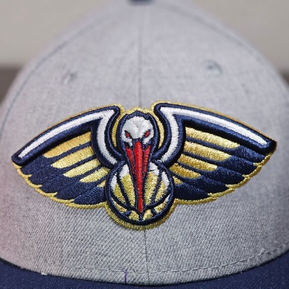 New Era New Orleans Pelicans Hat Low Crown Hat Grey Blue Fitted 7 1/8 NBA Cap - Picture 4 of 9